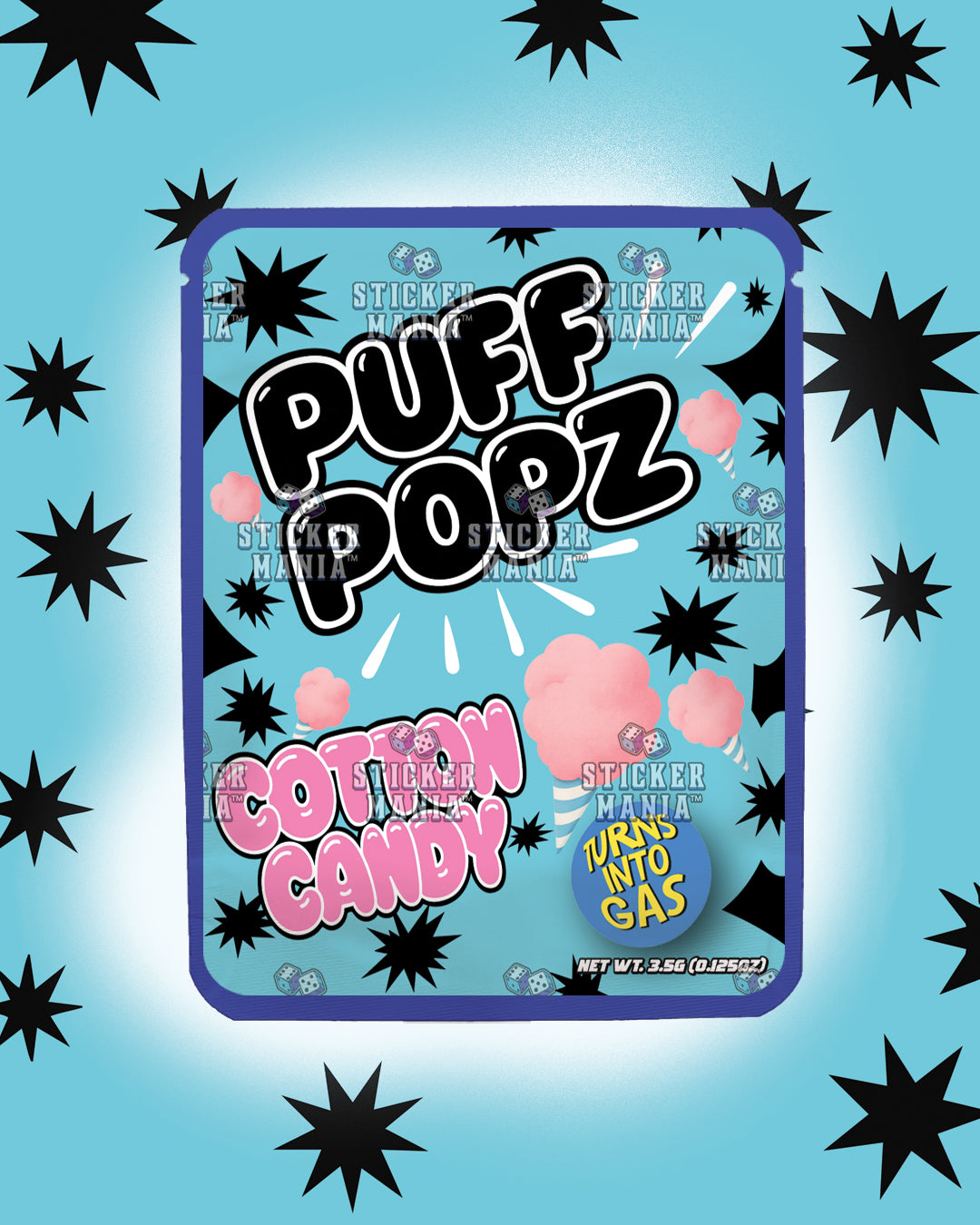 Puff Popz Cotton Candy | Pre-Made Sticker Bag | 3.5g