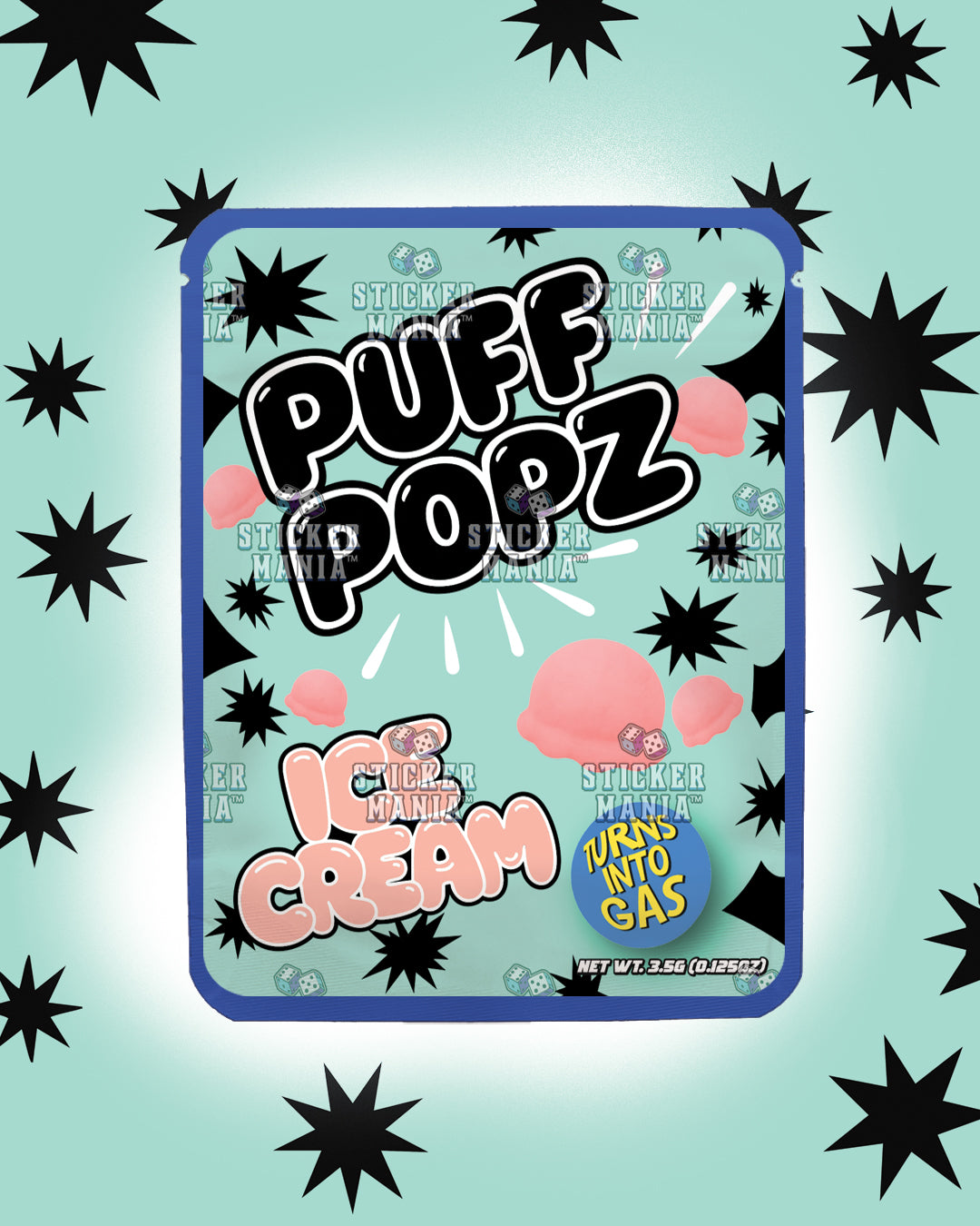 Puff Popz Ice Cream | Pre-Made Sticker Bag | 3.5g