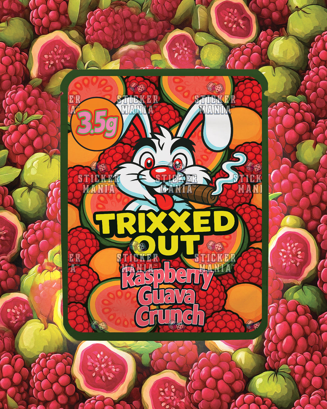 Trixxed Out Raspberry Guava Crunch | Pre-Made Sticker Bag | 3.5g