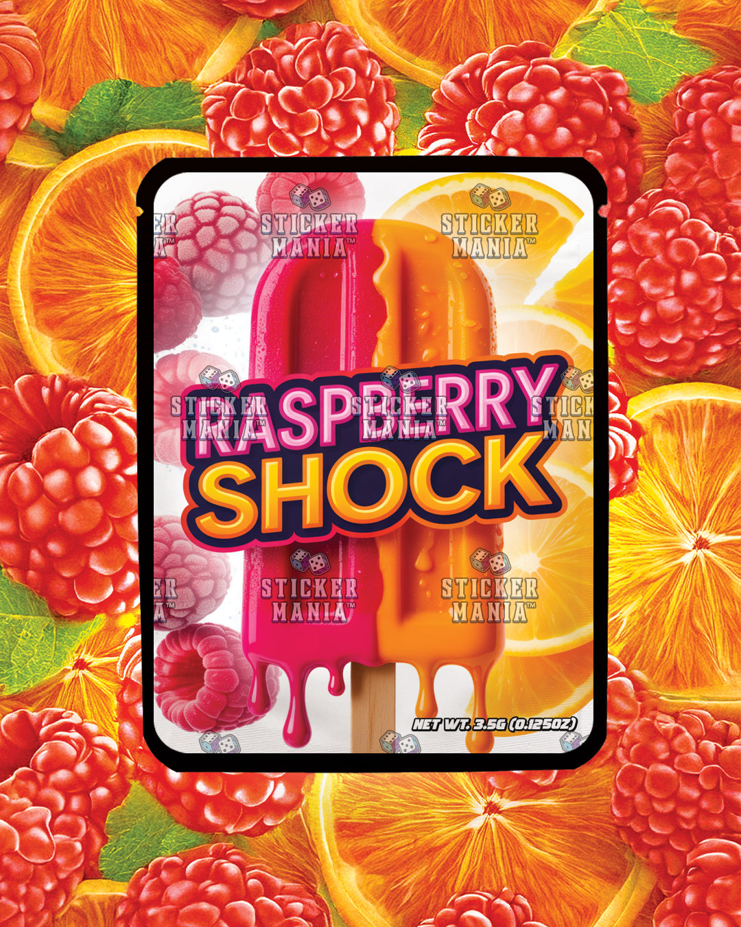 Raspberry Shock | Pre-Made Sticker Bag | 3.5g