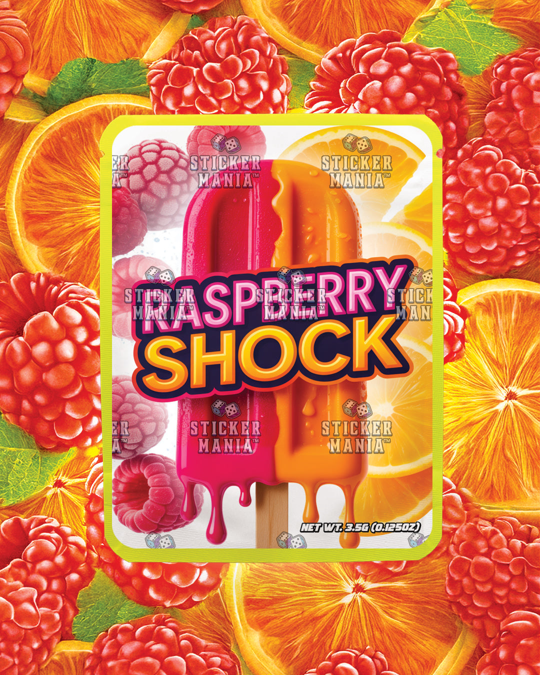 Raspberry Shock | Pre-Made Sticker Bag | 3.5g