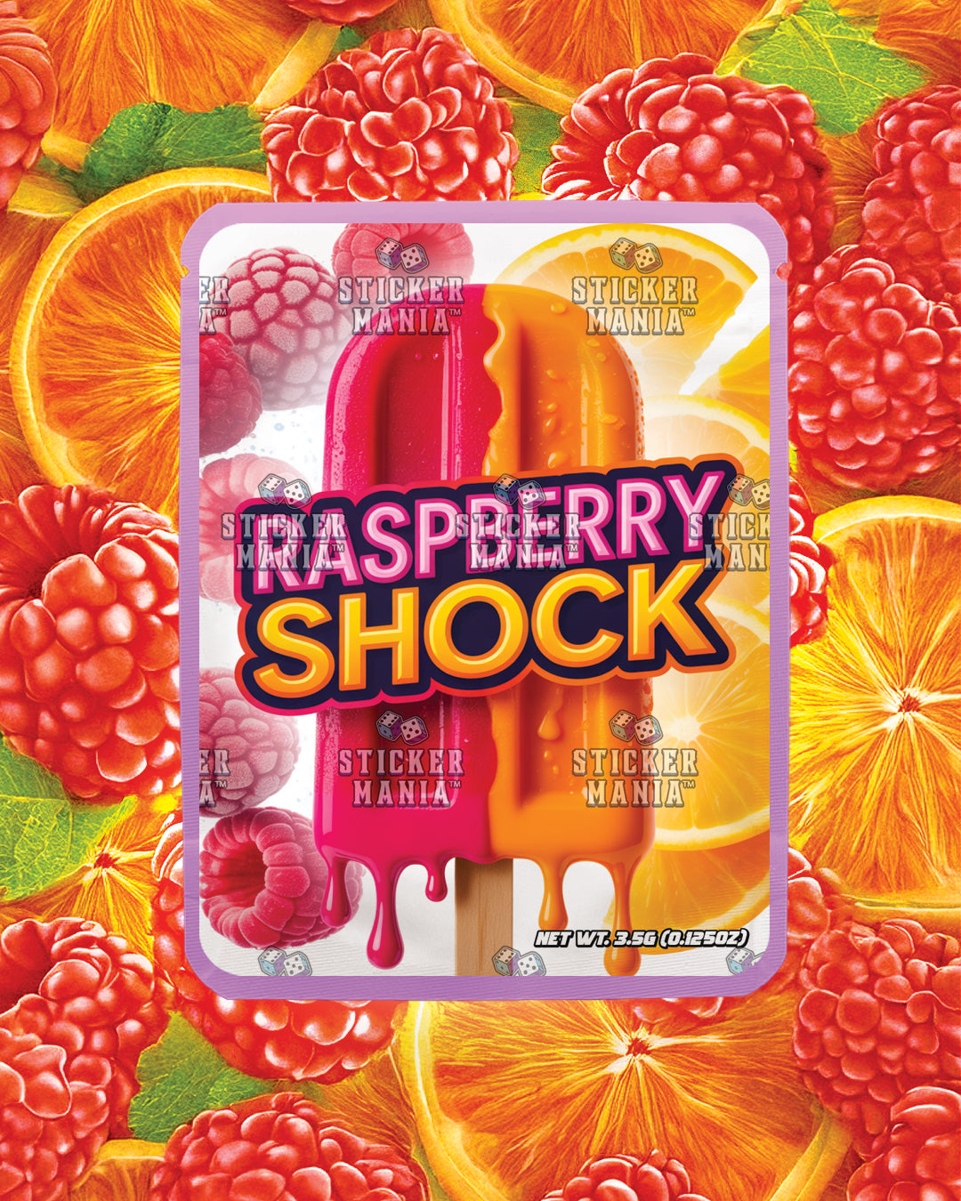 Raspberry Shock | Pre-Made Sticker Bag | 3.5g