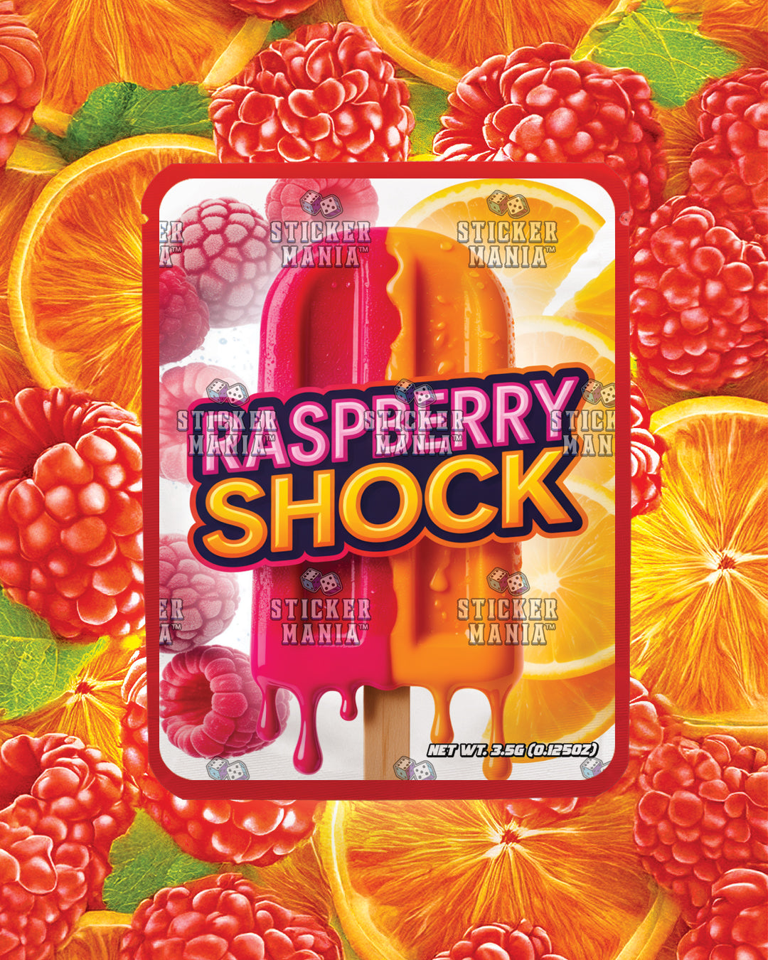 Raspberry Shock | Pre-Made Sticker Bag | 3.5g