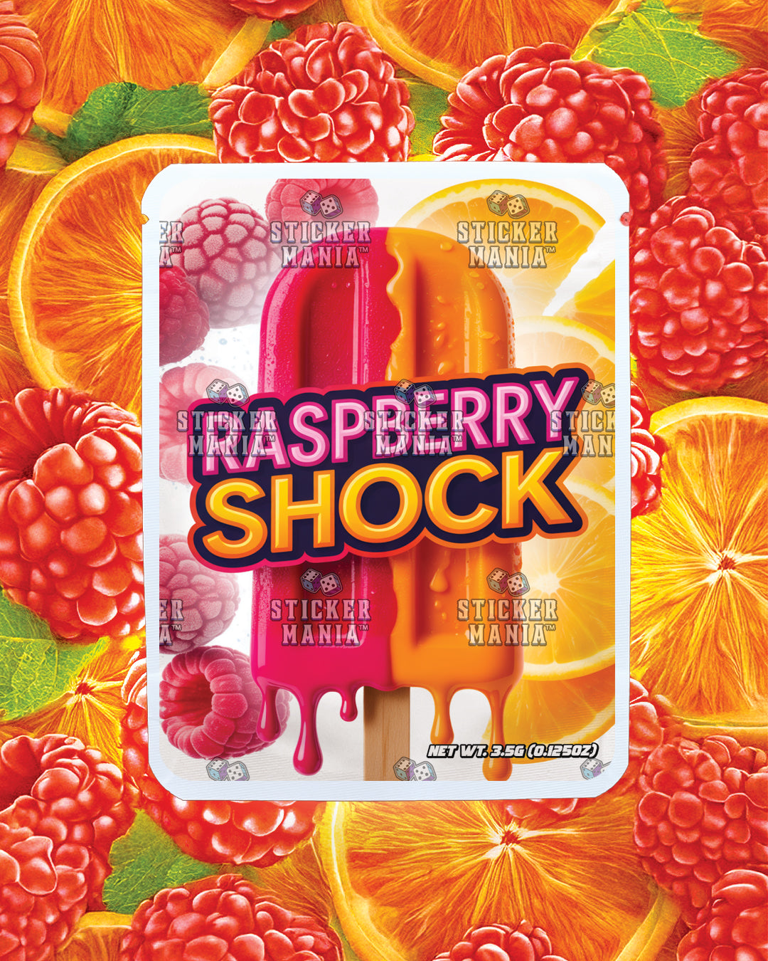 Raspberry Shock | Pre-Made Sticker Bag | 3.5g