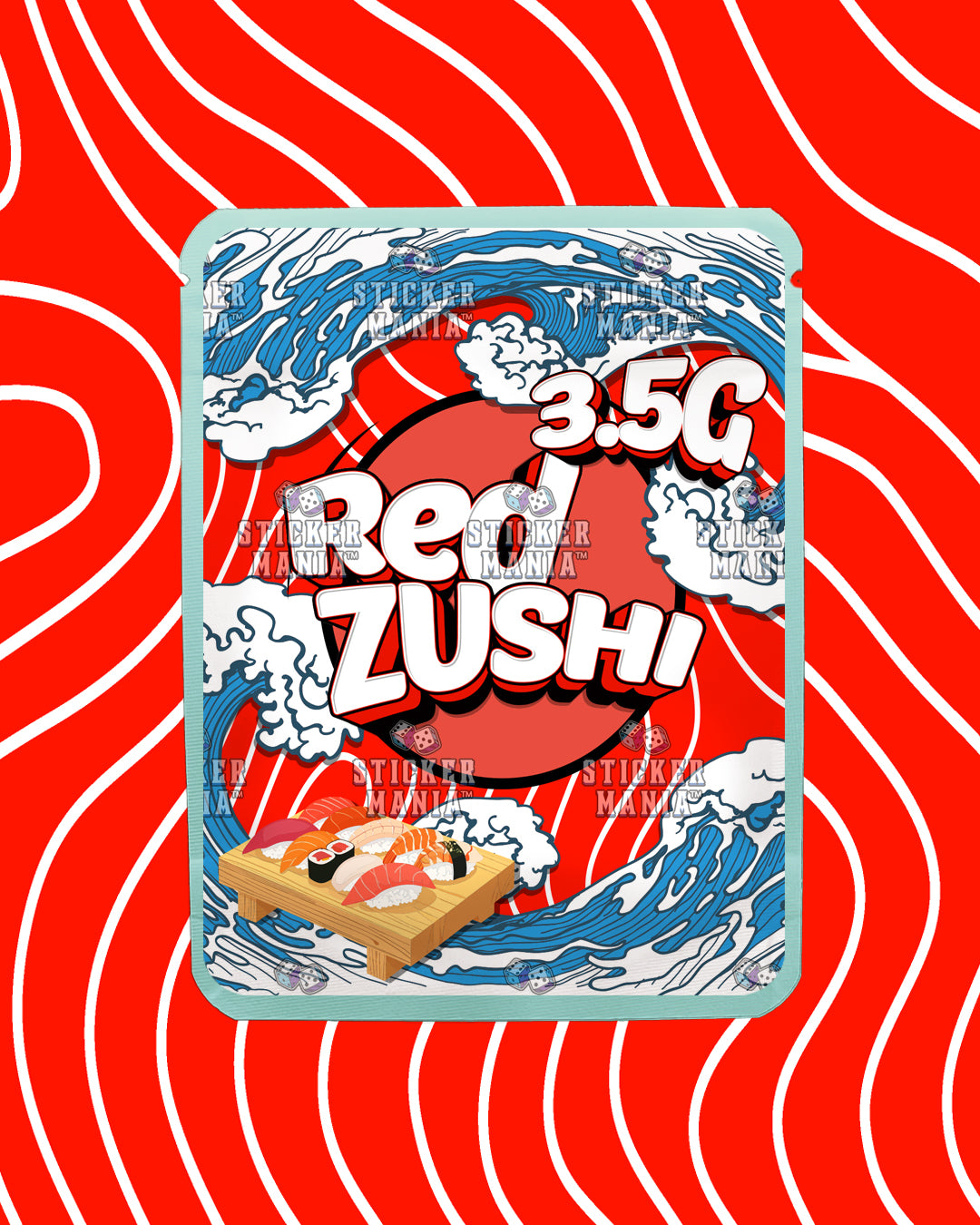 Red Zushi | Pre-Made Sticker Bag | 3.5g