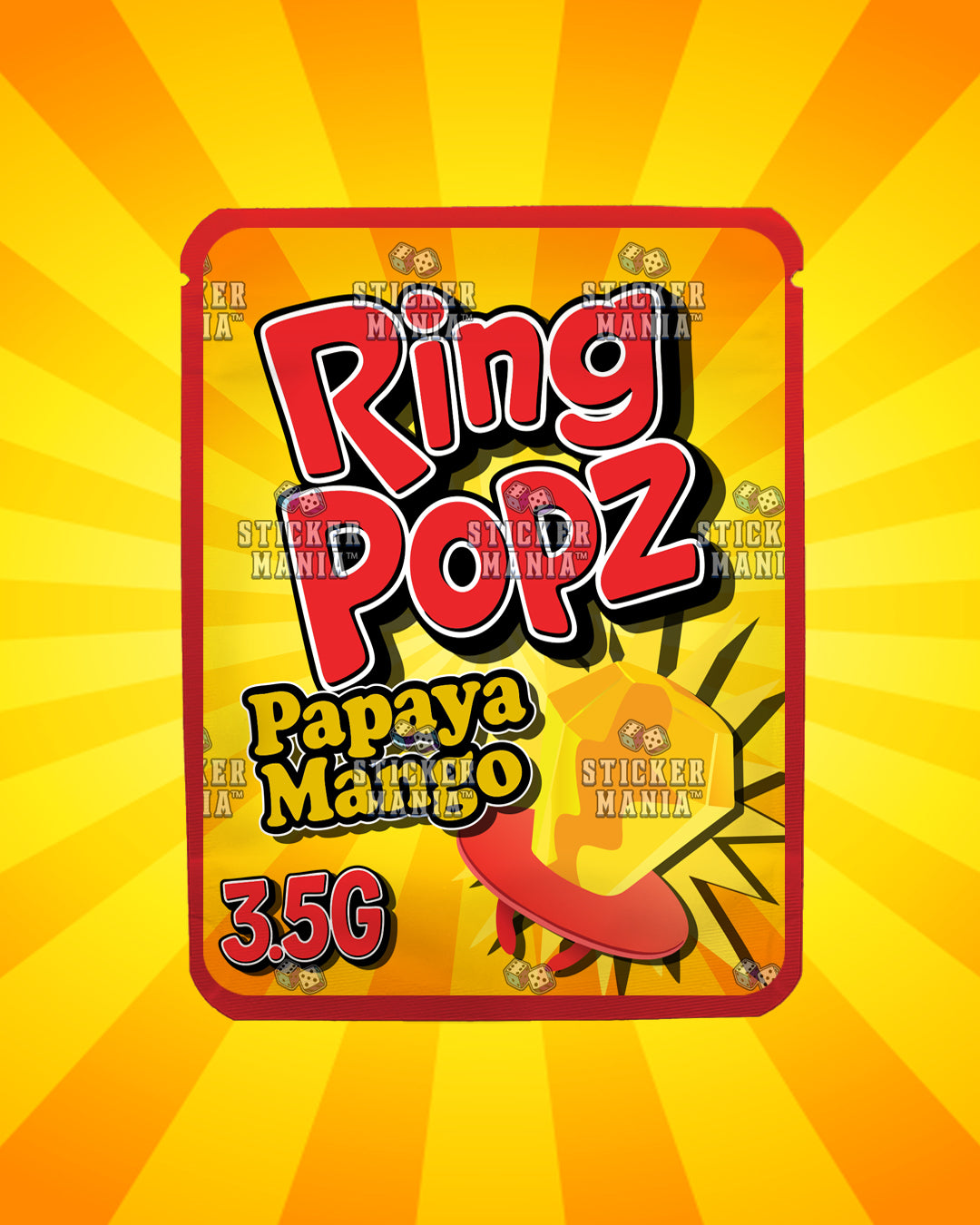 Ring Popz Papaya Mango | Pre-Made Sticker Bag | 3.5g