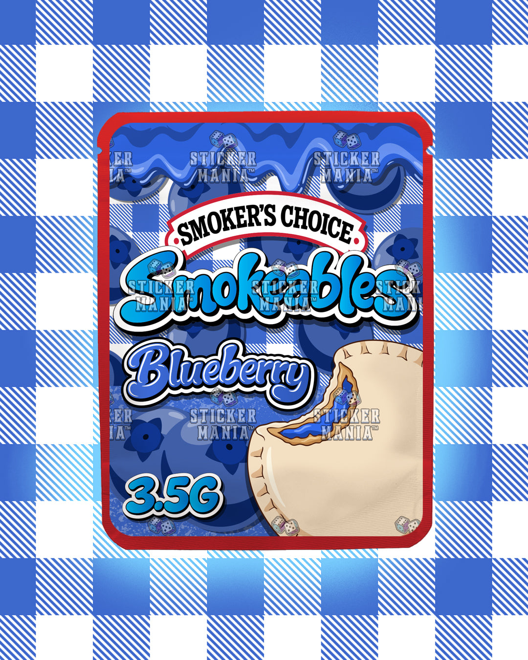 Smokeables Blueberry | Pre-Made Sticker Bag | 3.5g