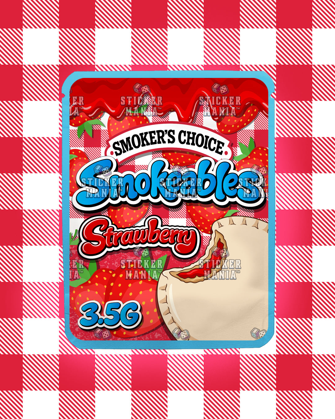 Smokeables Strawberry | Pre-Made Sticker Bag | 3.5g