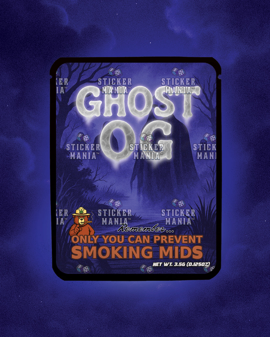 Ghost OG | Pre-Made Sticker Bag | 3.5g