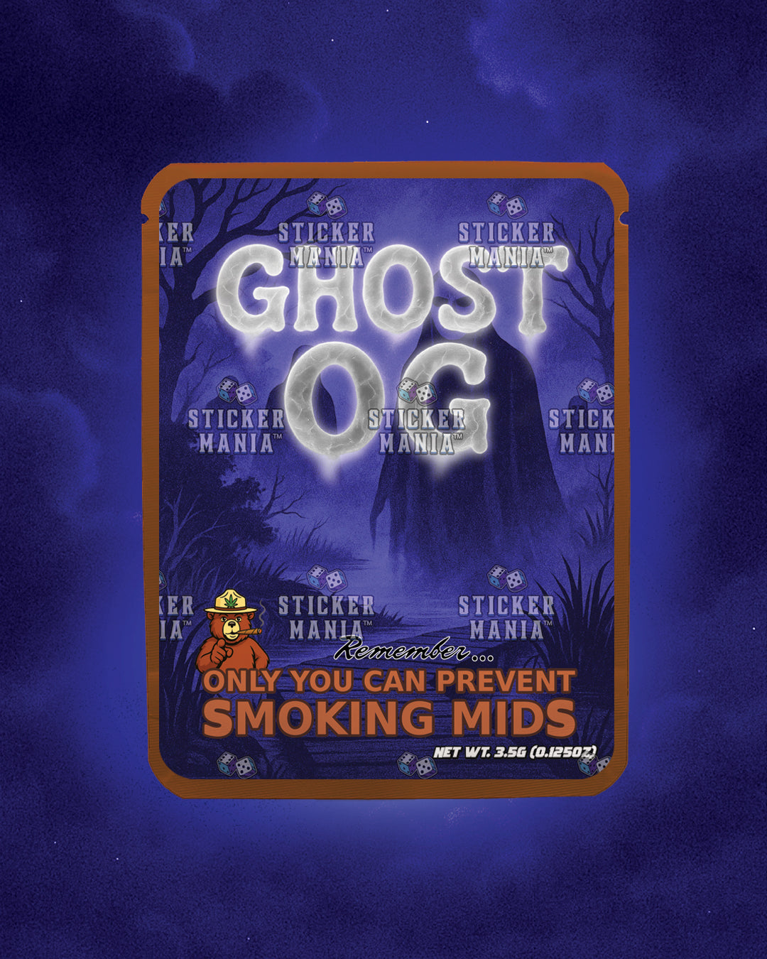 Ghost OG | Pre-Made Sticker Bag | 3.5g