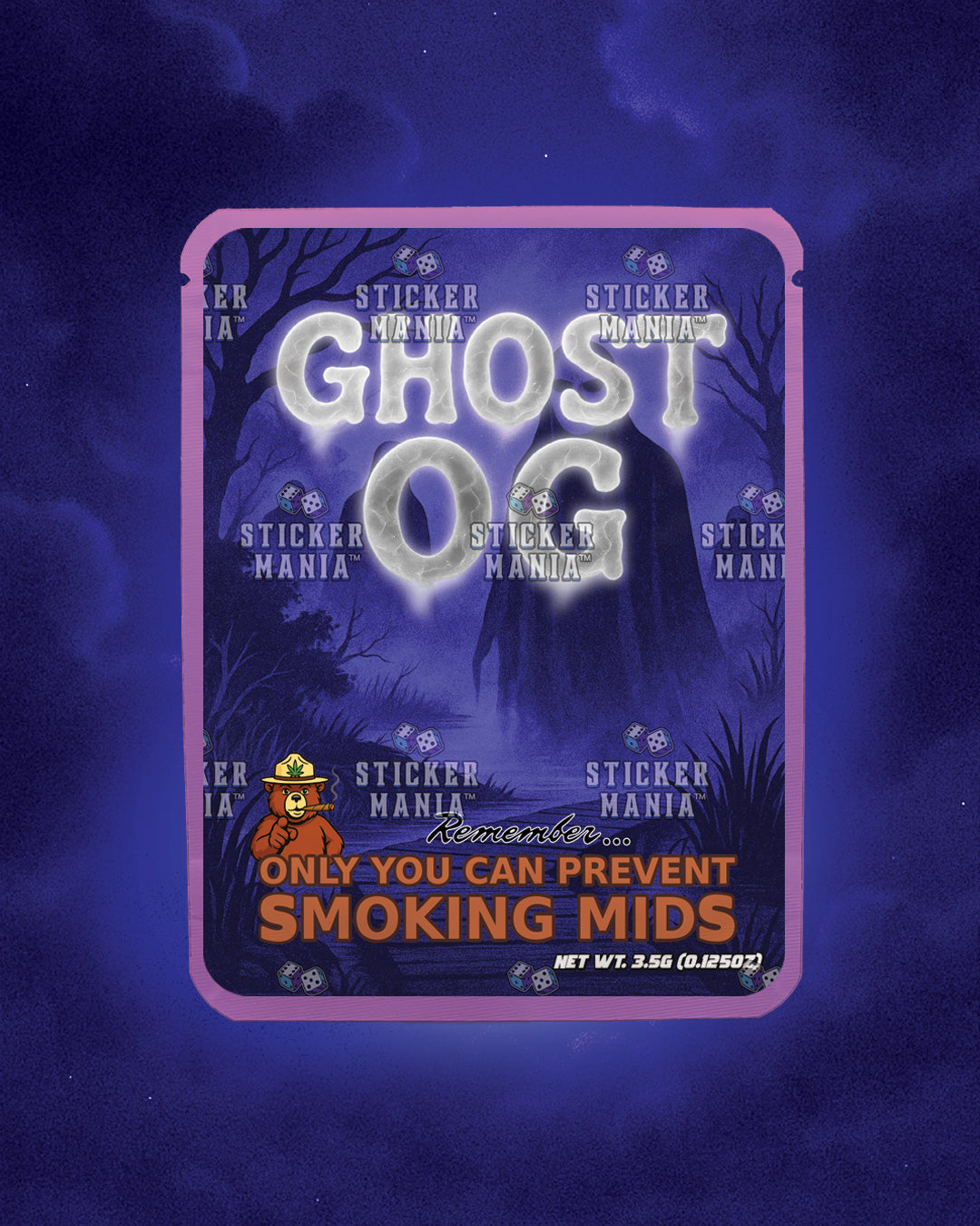 Ghost OG | Pre-Made Sticker Bag | 3.5g