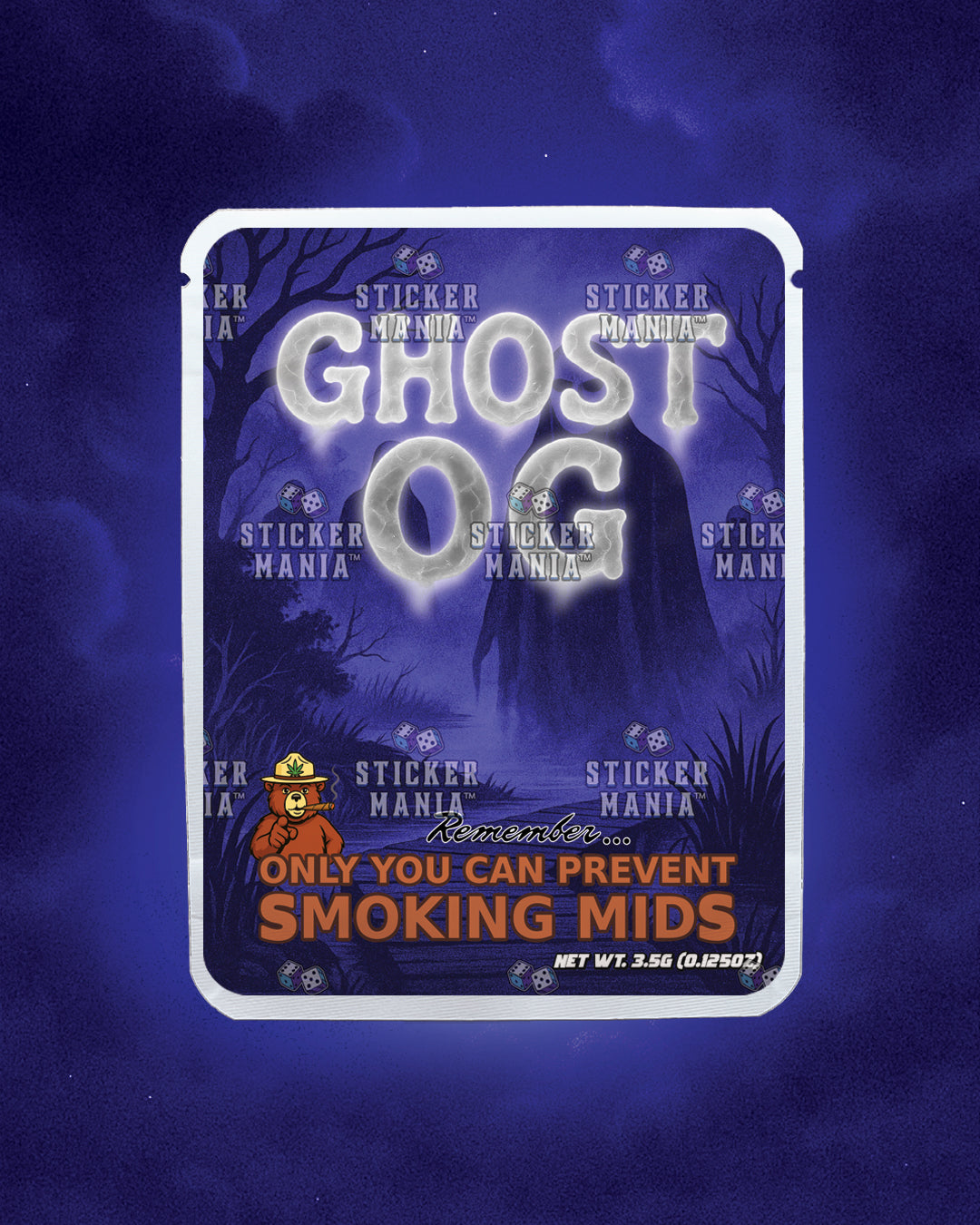 Ghost OG | Pre-Made Sticker Bag | 3.5g