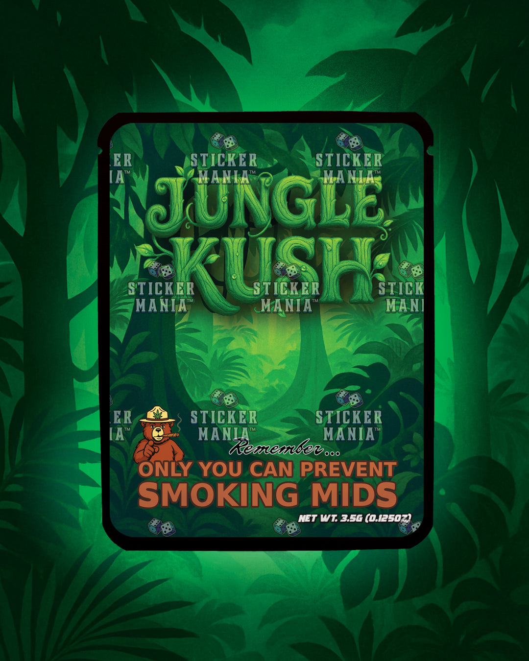 Jungle Kush | Pre-Made Sticker Bag | 3.5g