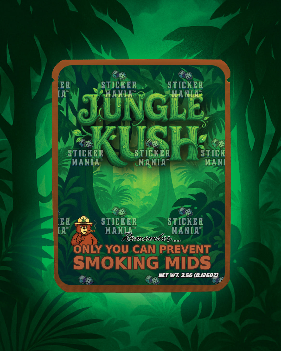 Jungle Kush | Pre-Made Sticker Bag | 3.5g