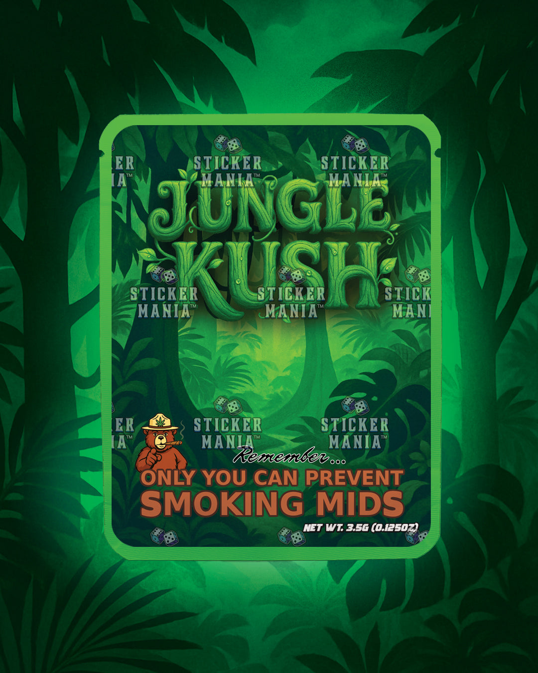 Jungle Kush | Pre-Made Sticker Bag | 3.5g