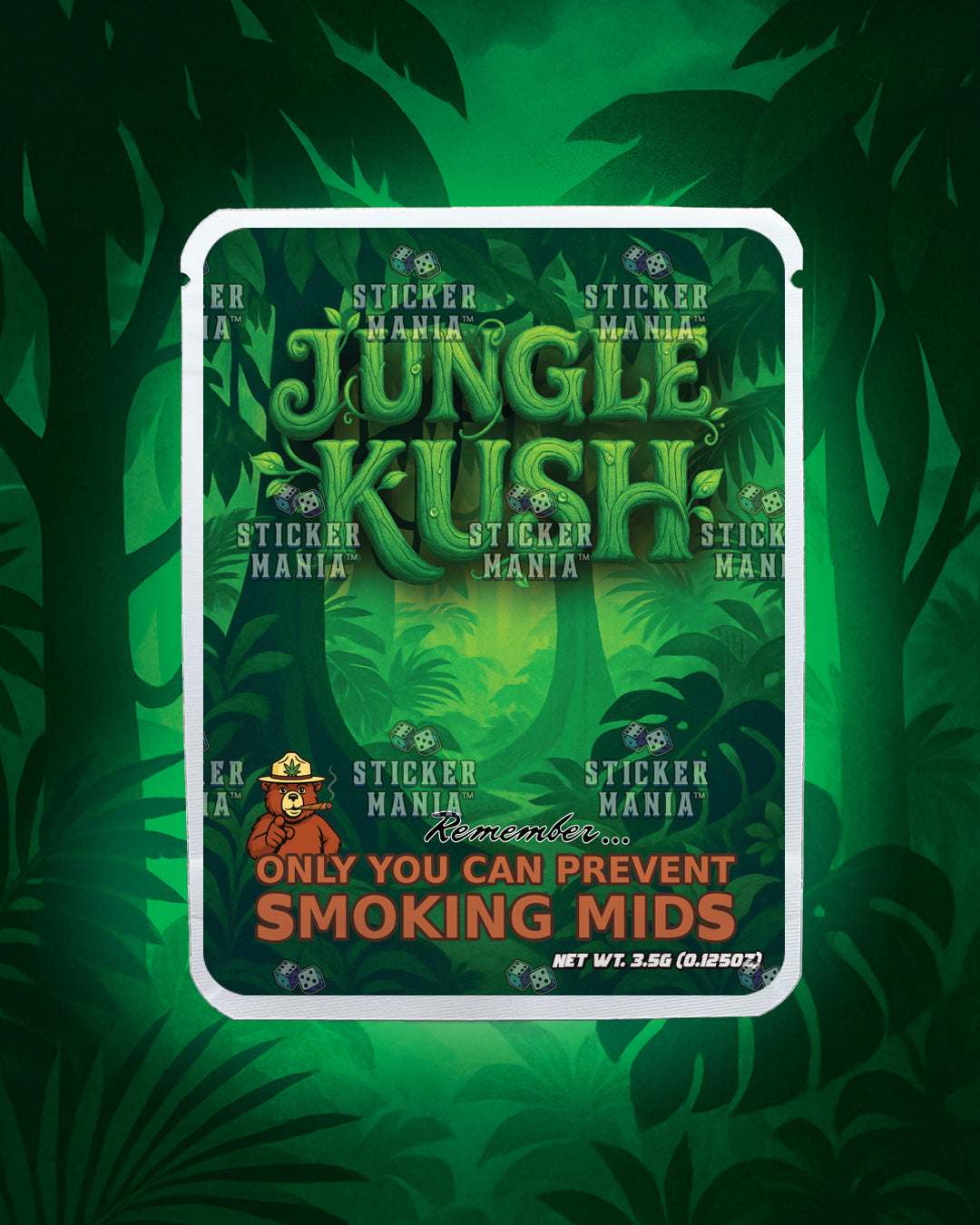 Jungle Kush | Pre-Made Sticker Bag | 3.5g