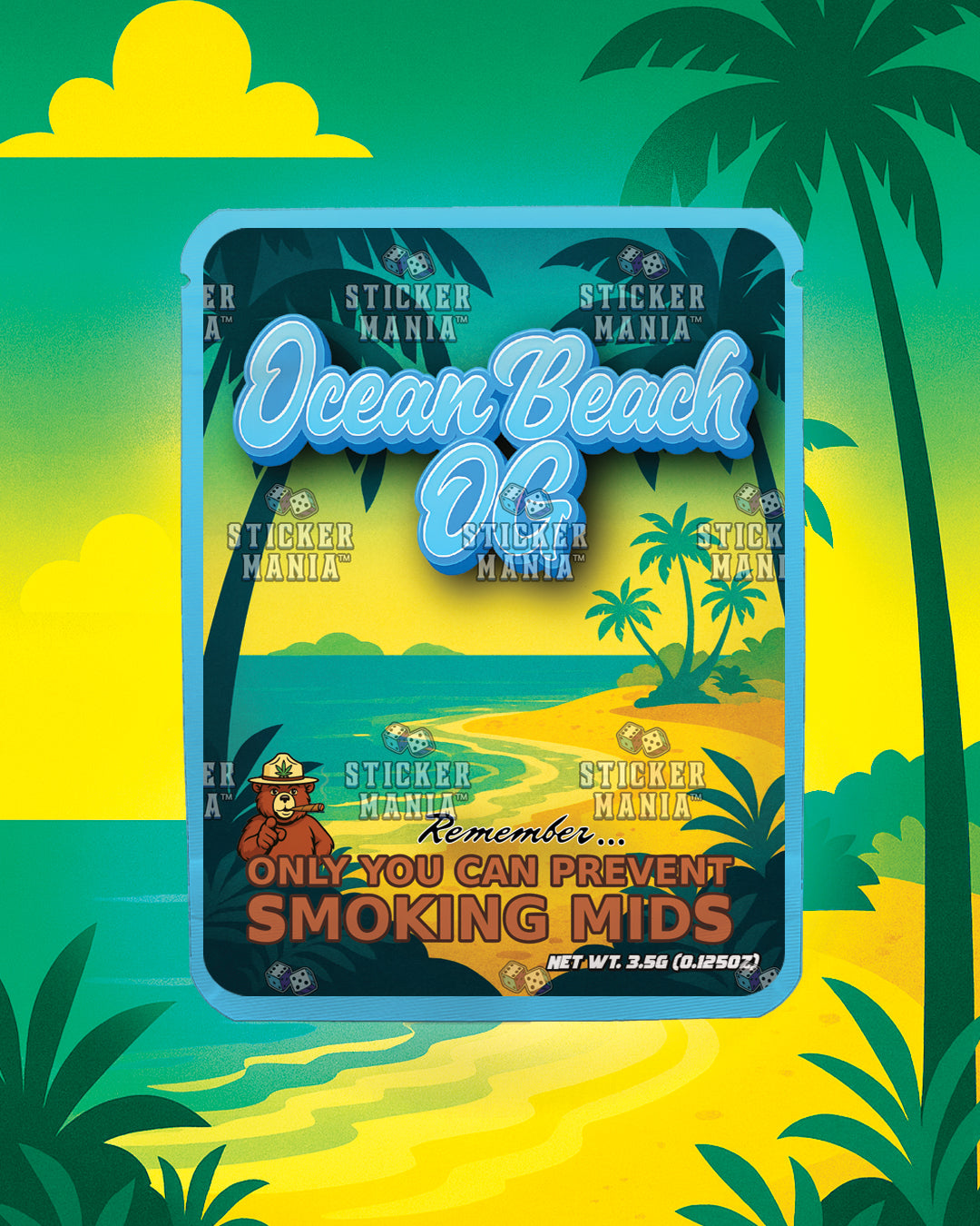 Ocean Beach OG | Pre-Made Sticker Bag | 3.5g