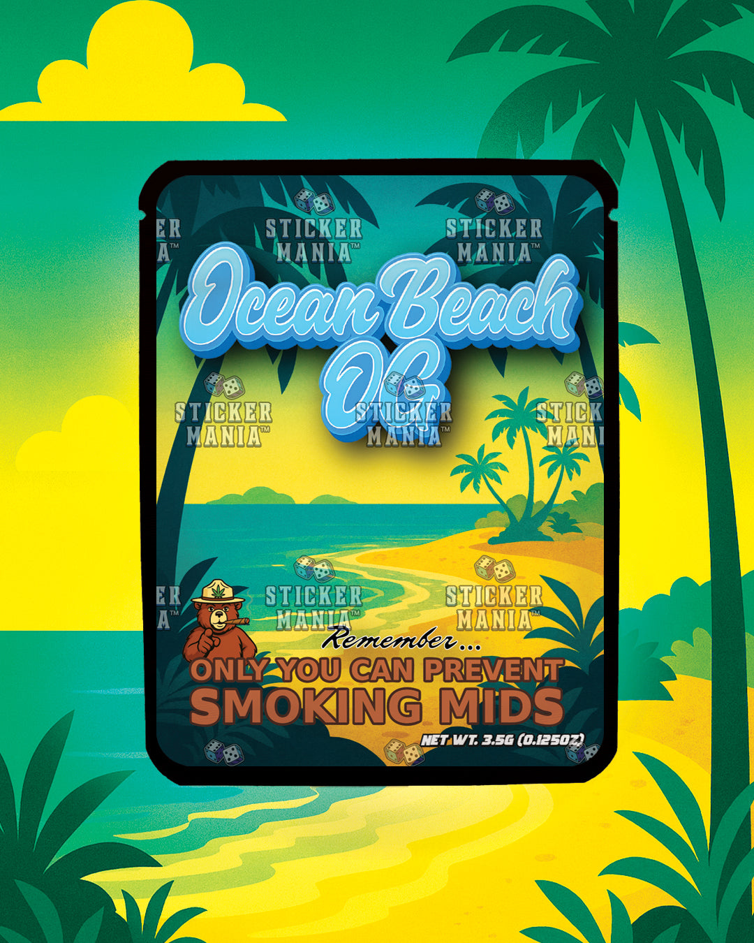 Ocean Beach OG | Pre-Made Sticker Bag | 3.5g