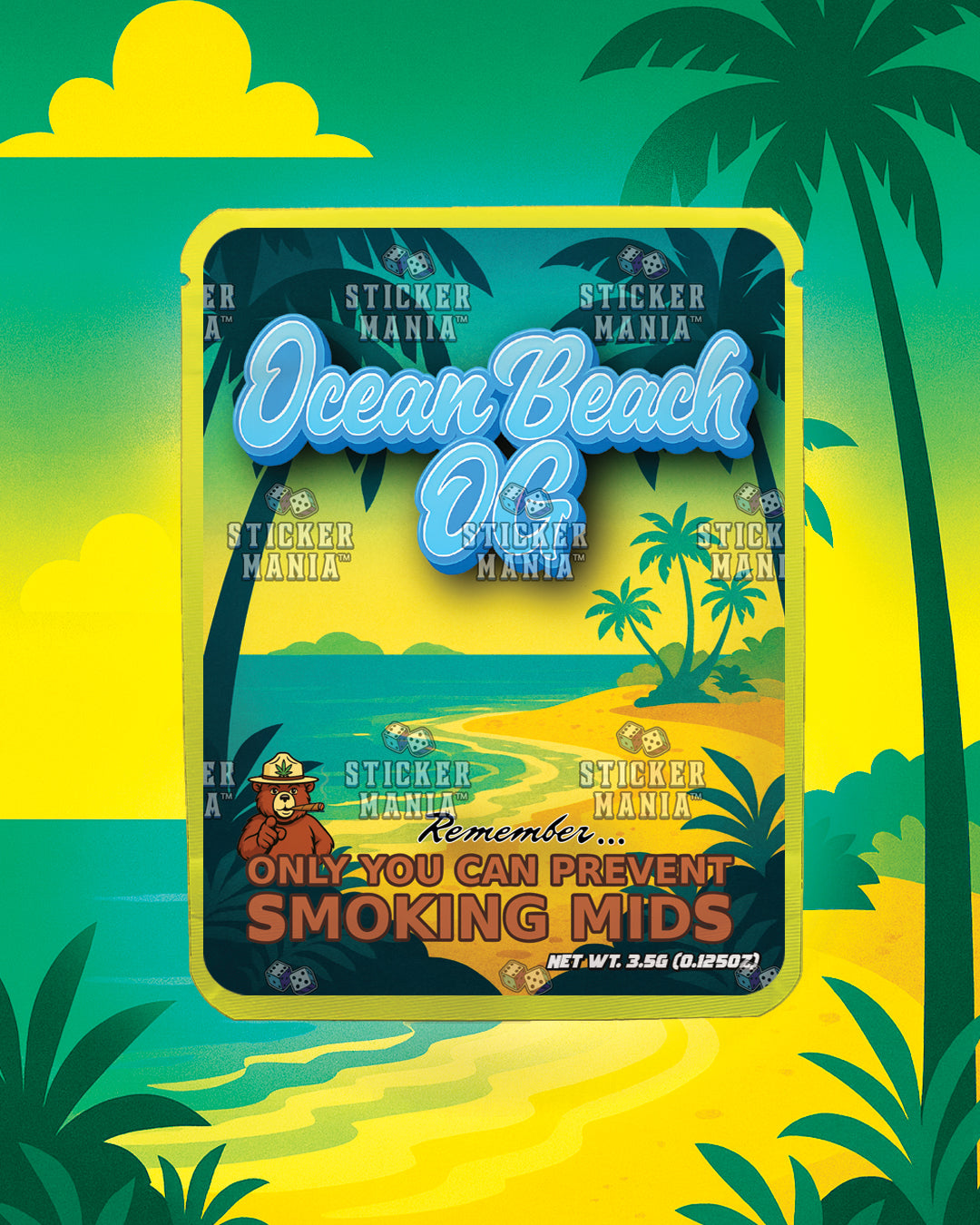 Ocean Beach OG | Pre-Made Sticker Bag | 3.5g