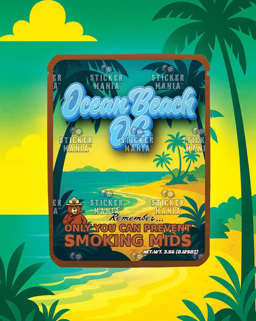 Ocean Beach OG | Pre-Made Sticker Bag | 3.5g