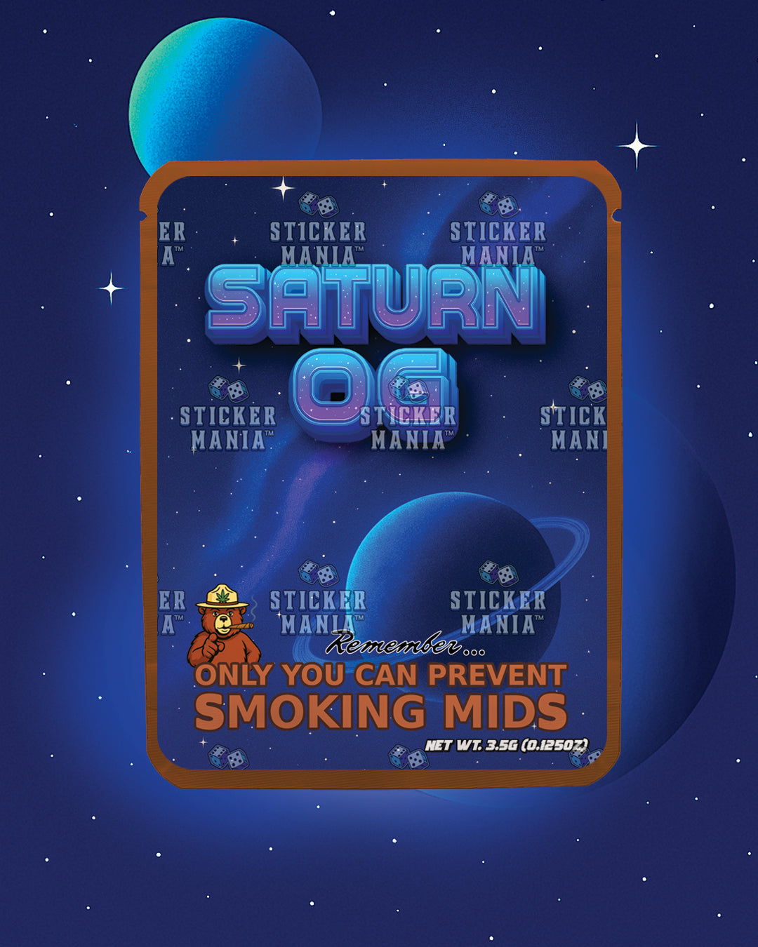 Saturn OG | Pre-Made Sticker Bag | 3.5g