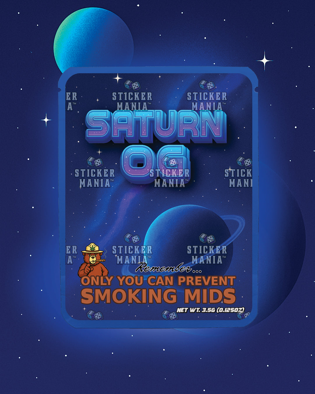 Saturn OG | Pre-Made Sticker Bag | 3.5g