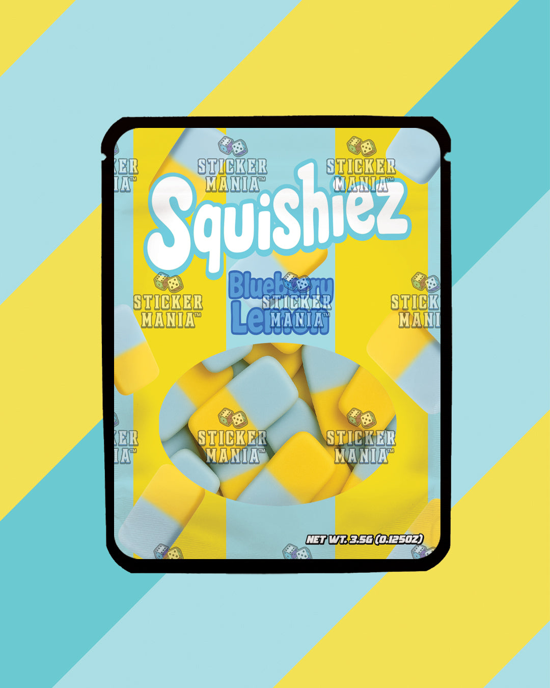 Squishiez Blueberry Lemon | Pre-Made Sticker Bag | 3.5g