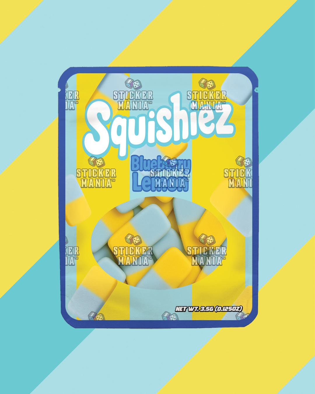 Squishiez Blueberry Lemon | Pre-Made Sticker Bag | 3.5g