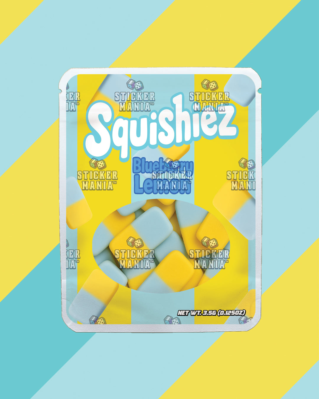 Squishiez Blueberry Lemon | Pre-Made Sticker Bag | 3.5g