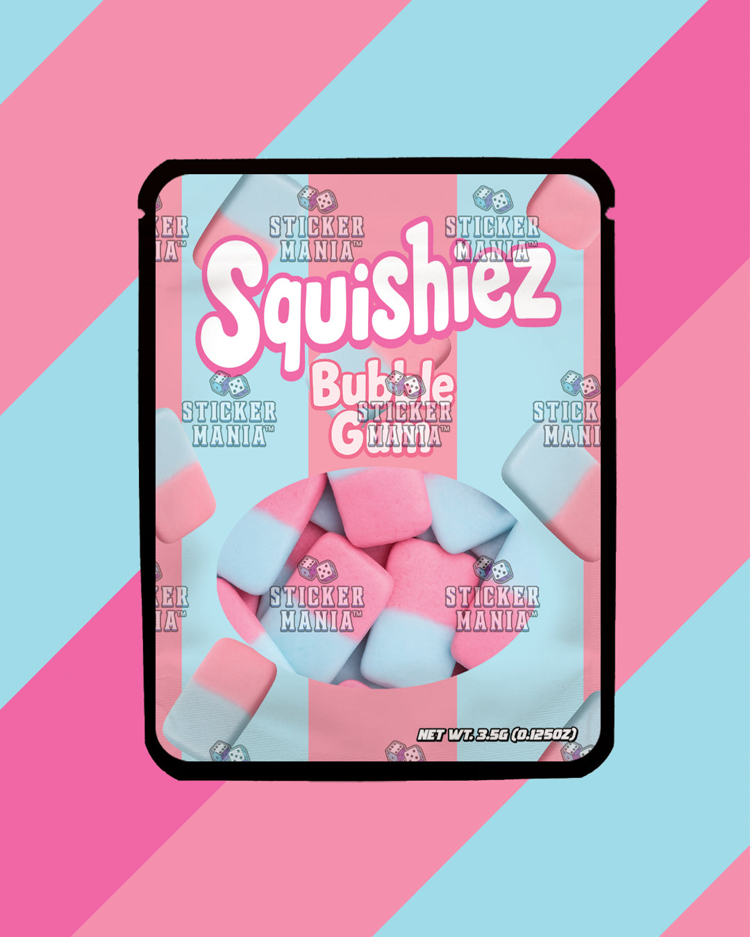 Squishiez Bubble Gum | Pre-Made Sticker Bag | 3.5g