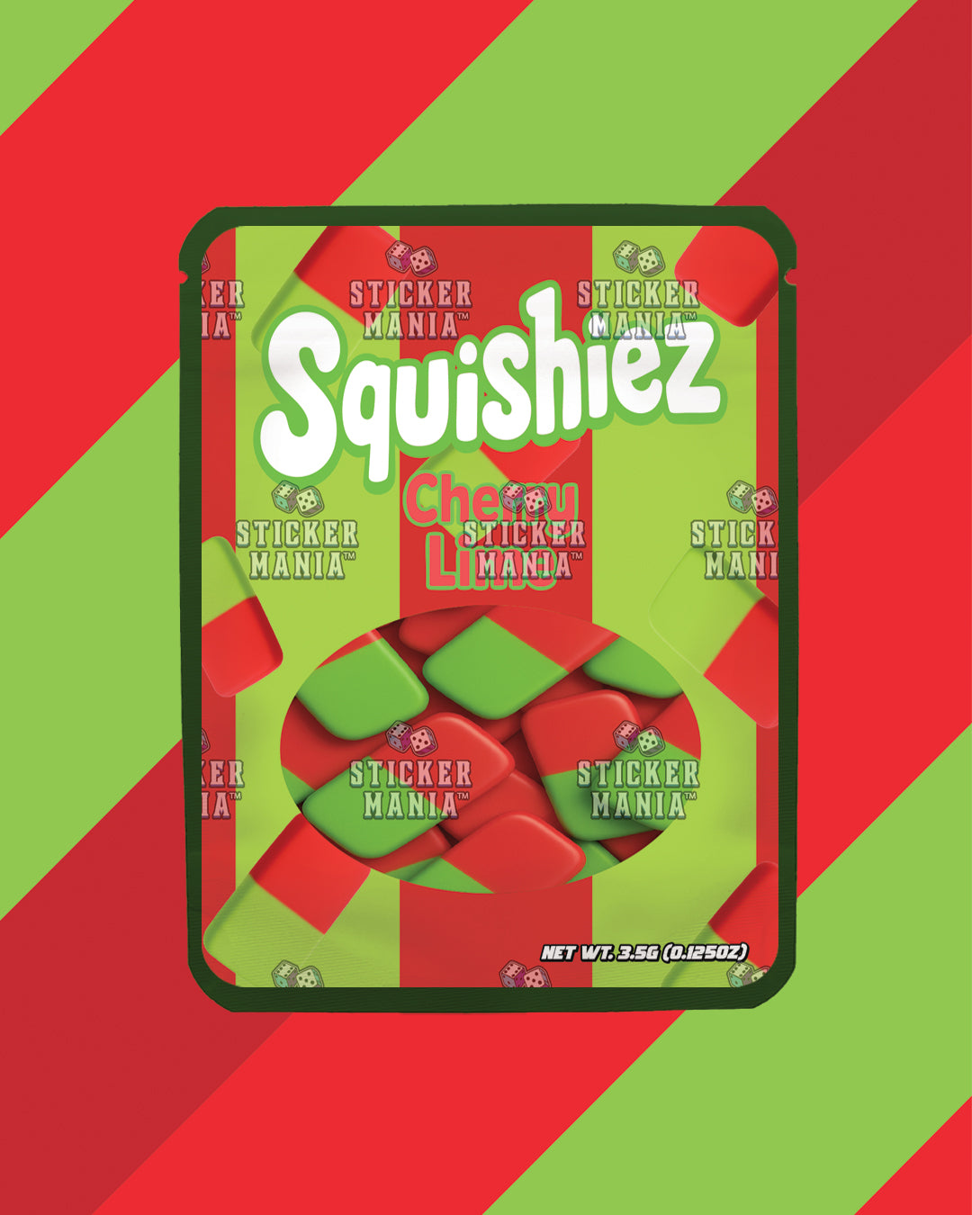 Squishiez Chery Lime | Pre-Made Sticker Bag | 3.5g