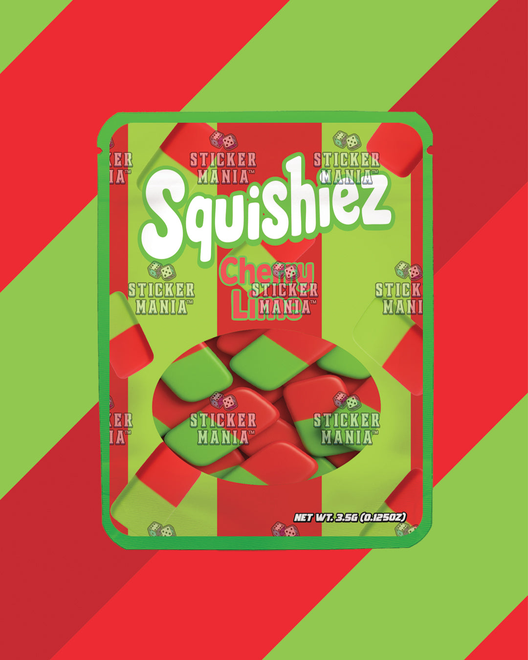 Squishiez Chery Lime | Pre-Made Sticker Bag | 3.5g