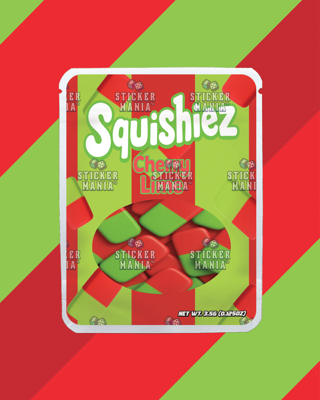Squishiez Chery Lime | Pre-Made Sticker Bag | 3.5g