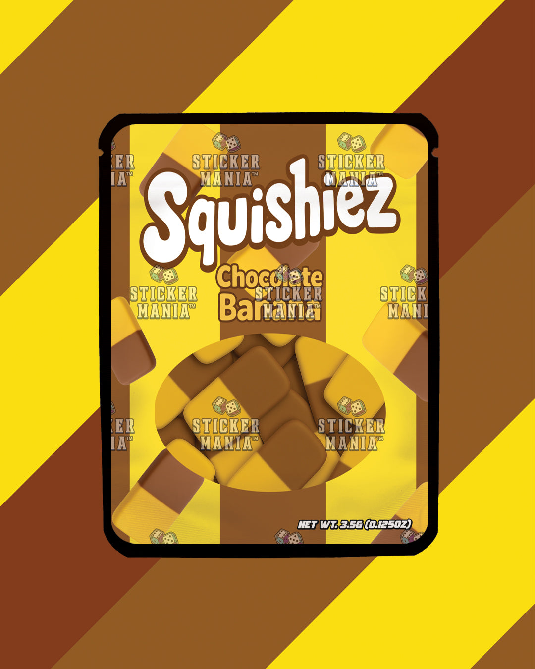 Squishiez Chocolate Banana | Pre-Made Sticker Bag | 3.5g