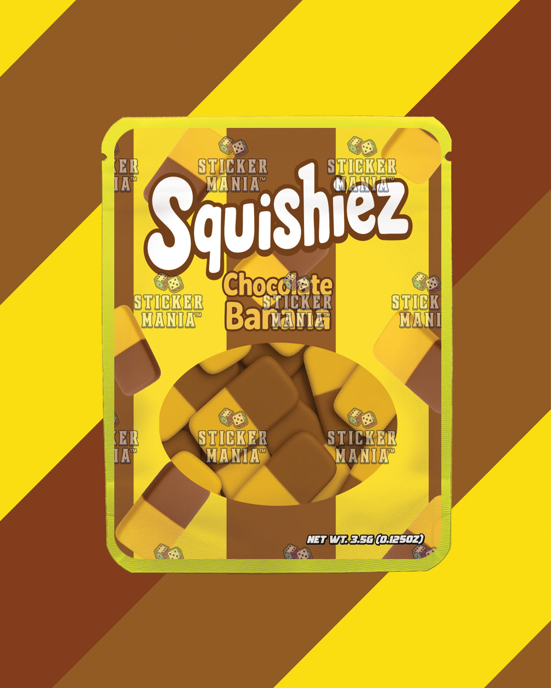 Squishiez Chocolate Banana | Pre-Made Sticker Bag | 3.5g