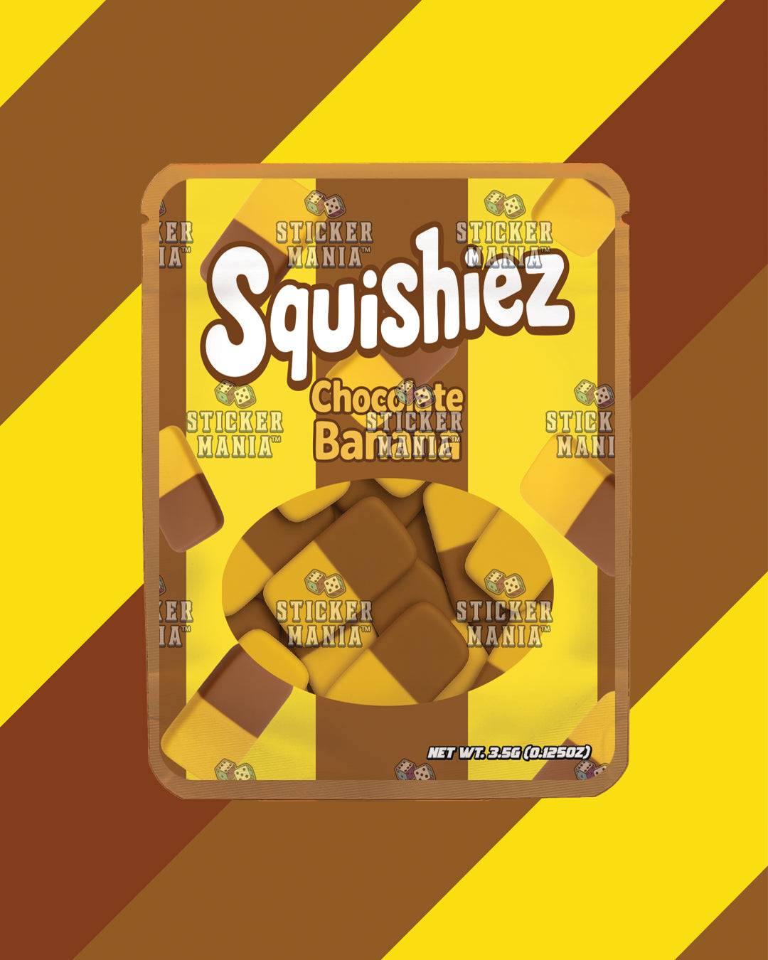 Squishiez Chocolate Banana | Pre-Made Sticker Bag | 3.5g