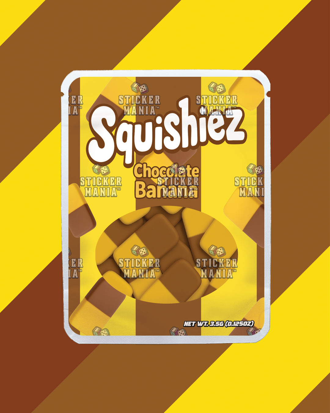 Squishiez Chocolate Banana | Pre-Made Sticker Bag | 3.5g