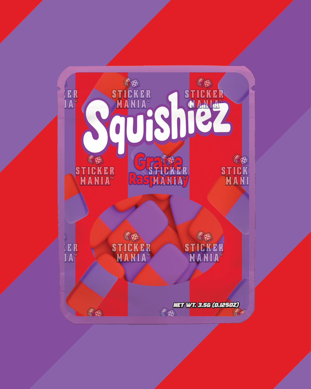 Squishiez Grape Raspberry | Pre-Made Sticker Bag | 3.5g