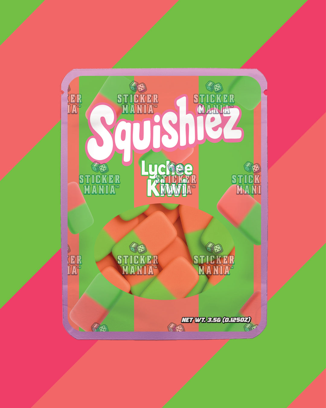 Squishiez Lychee Kiwi | Pre-Made Sticker Bag | 3.5g