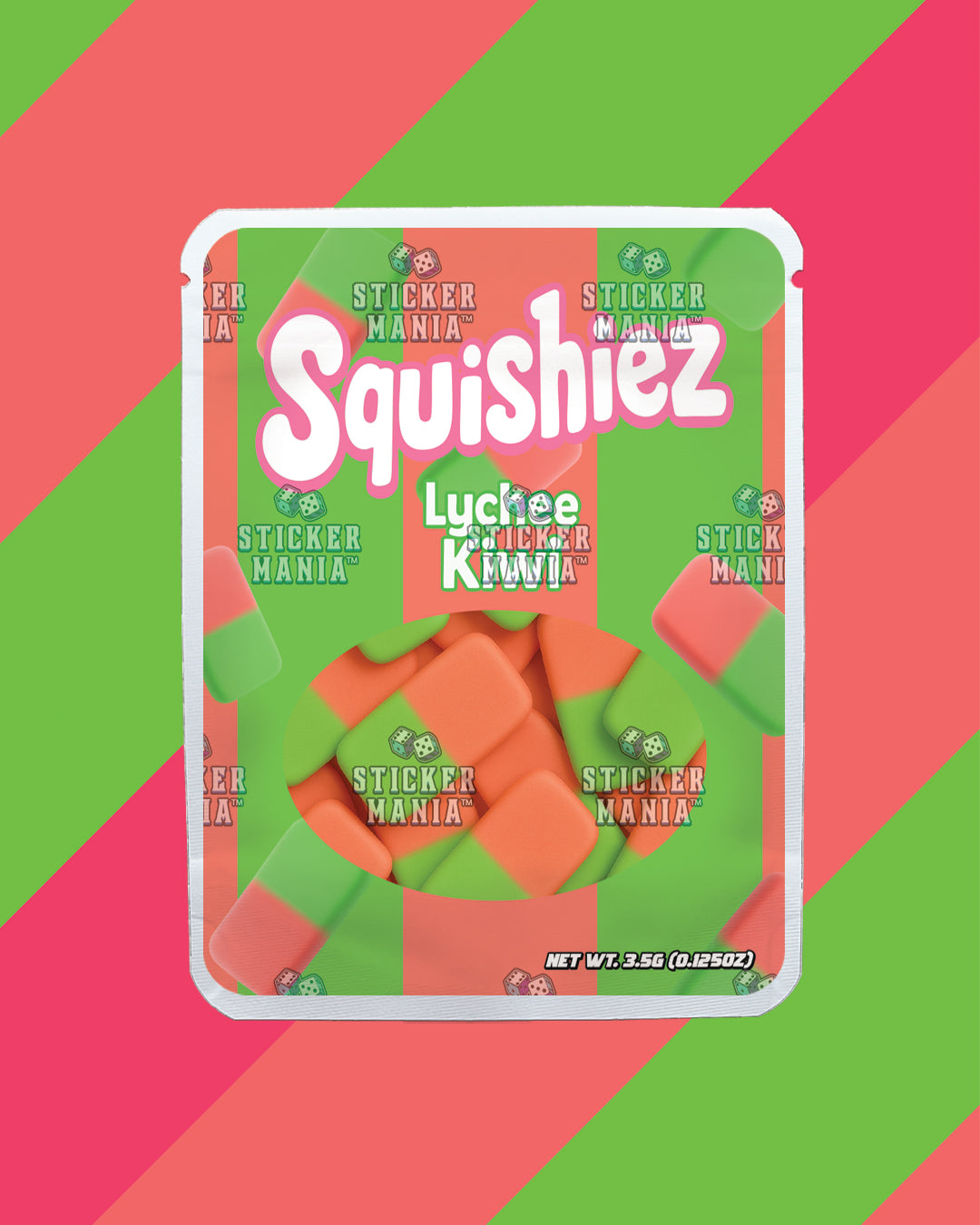 Squishiez Lychee Kiwi | Pre-Made Sticker Bag | 3.5g