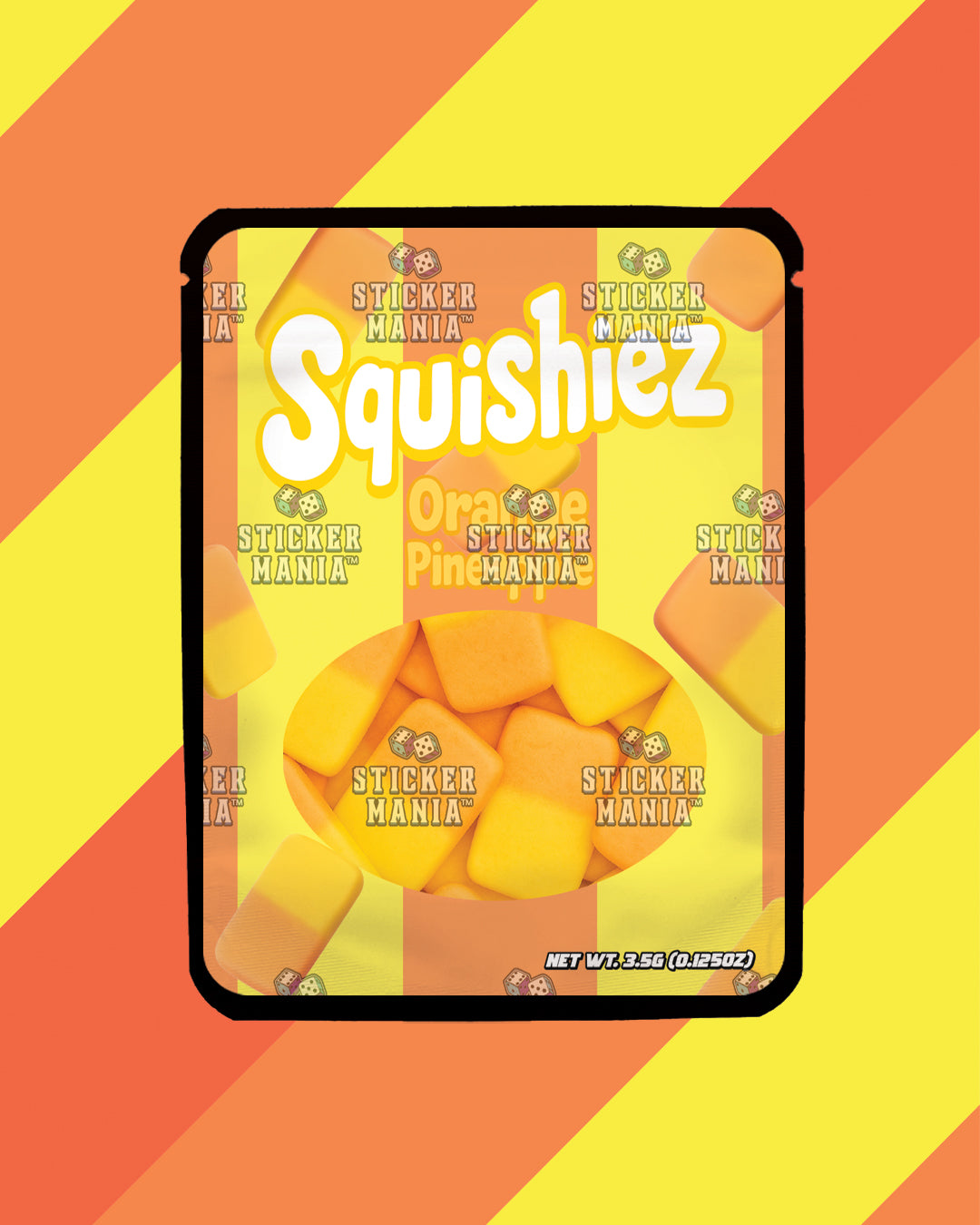 Squishiez Orange | Pre-Made Sticker Bag | 3.5g