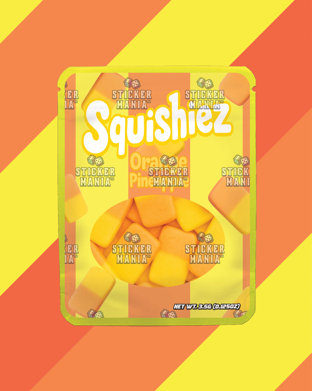 Squishiez Orange | Pre-Made Sticker Bag | 3.5g
