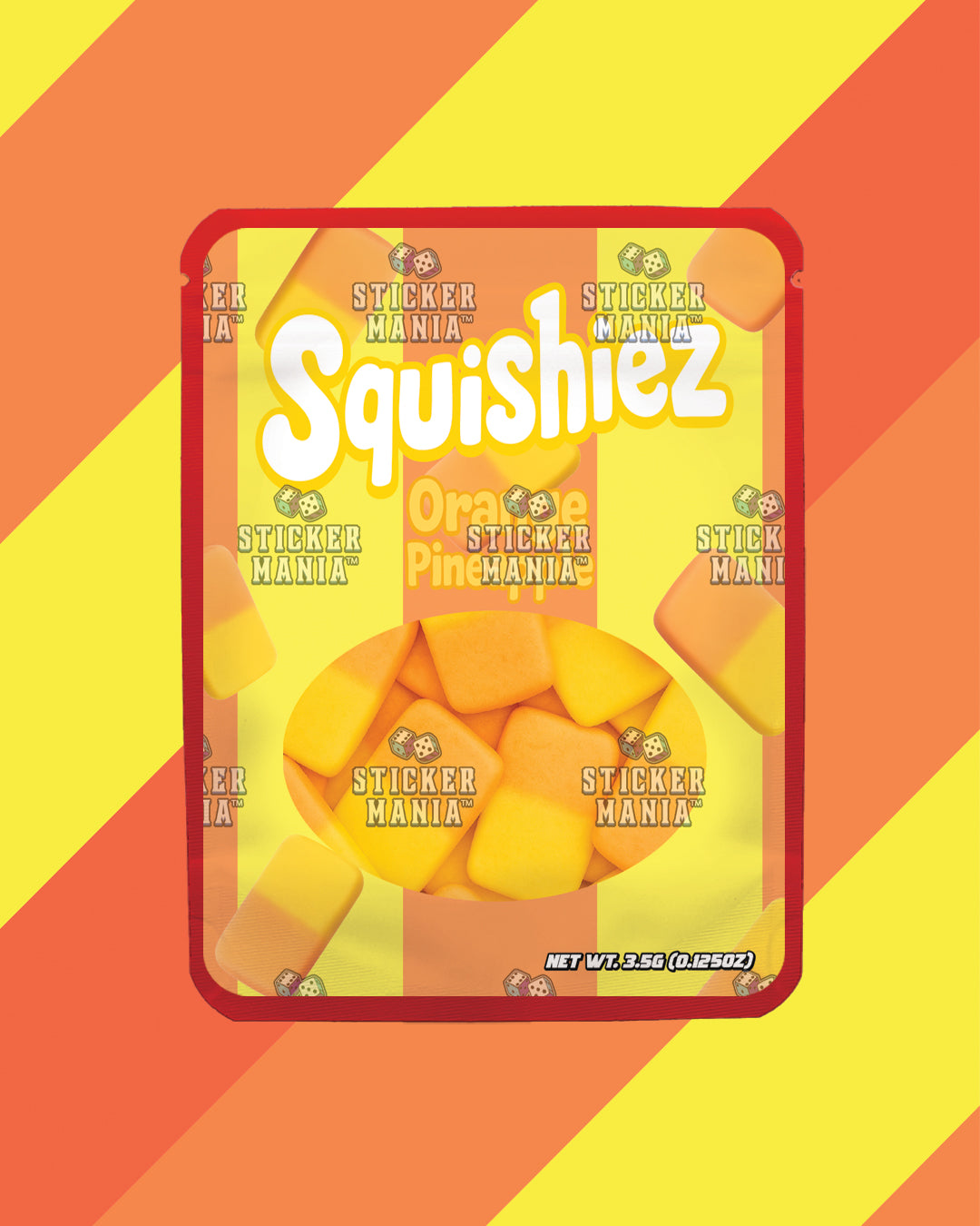 Squishiez Orange | Pre-Made Sticker Bag | 3.5g