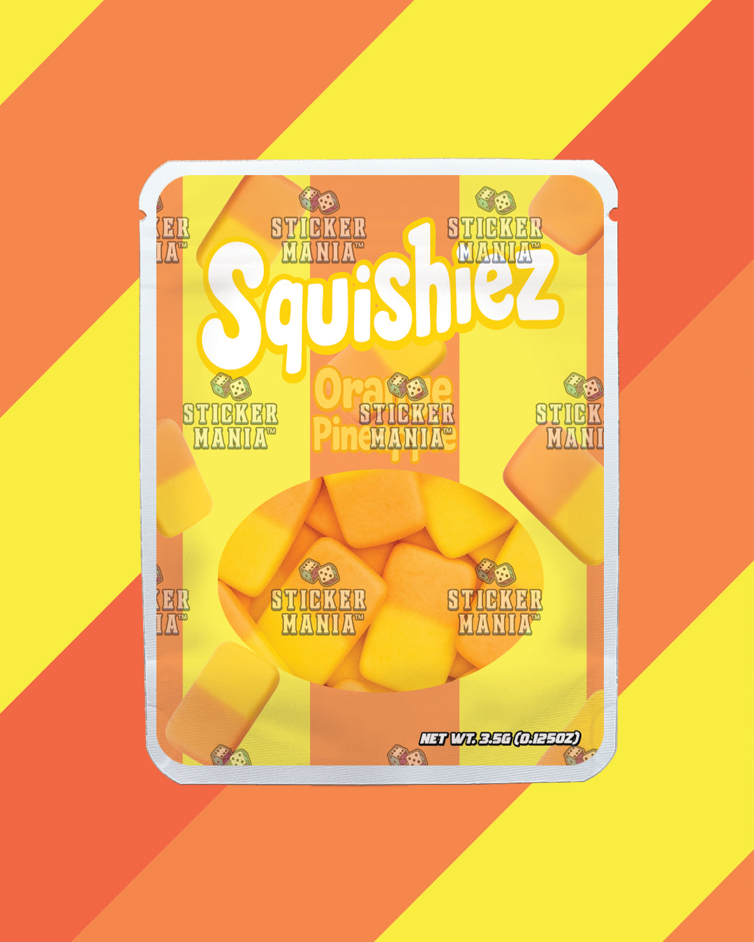 Squishiez Orange | Pre-Made Sticker Bag | 3.5g