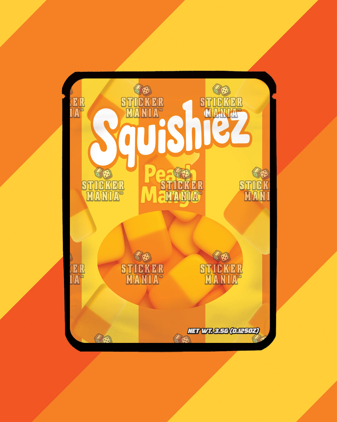Squishiez Peach Mango | Pre-Made Sticker Bag | 3.5g