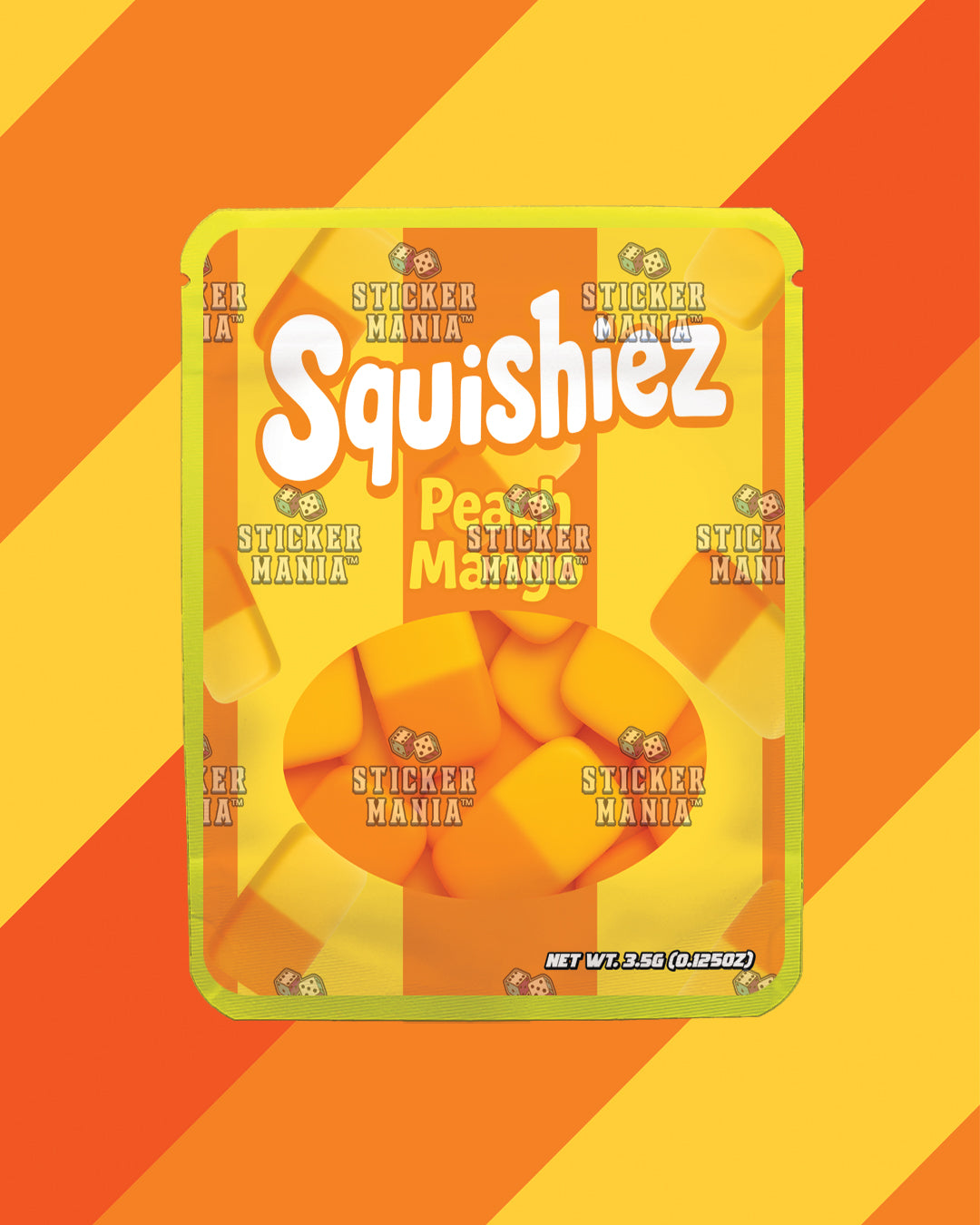 Squishiez Peach Mango | Pre-Made Sticker Bag | 3.5g