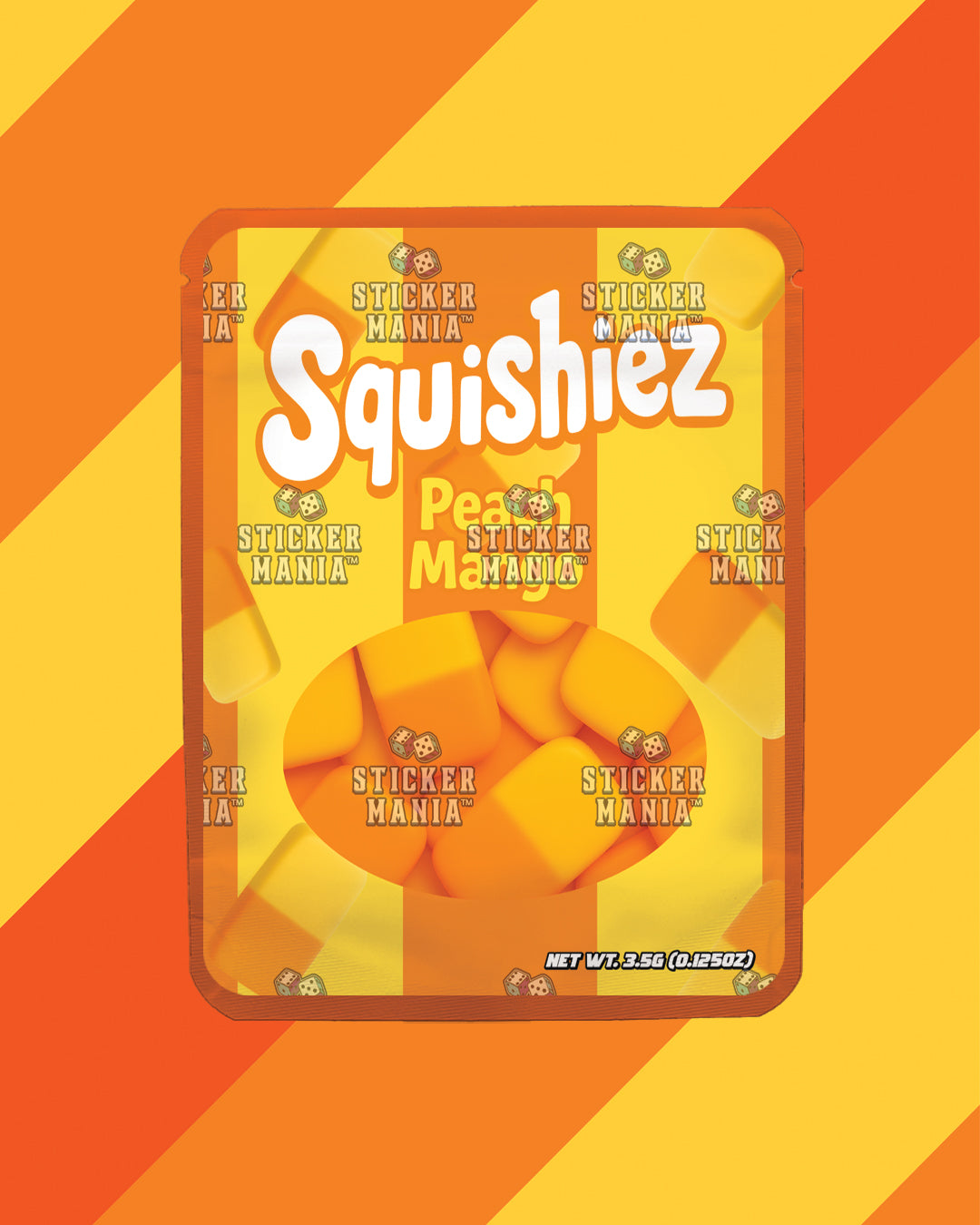Squishiez Peach Mango | Pre-Made Sticker Bag | 3.5g