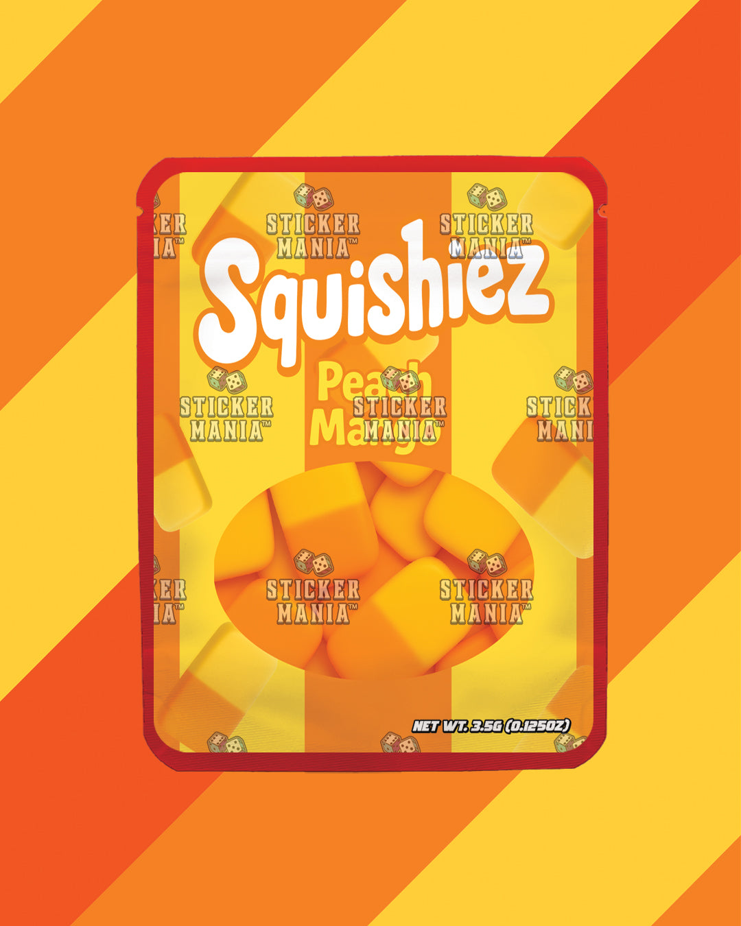 Squishiez Peach Mango | Pre-Made Sticker Bag | 3.5g