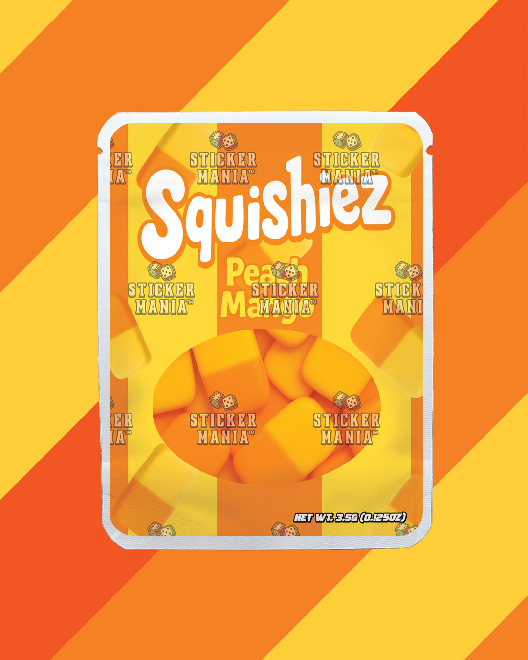 Squishiez Peach Mango | Pre-Made Sticker Bag | 3.5g