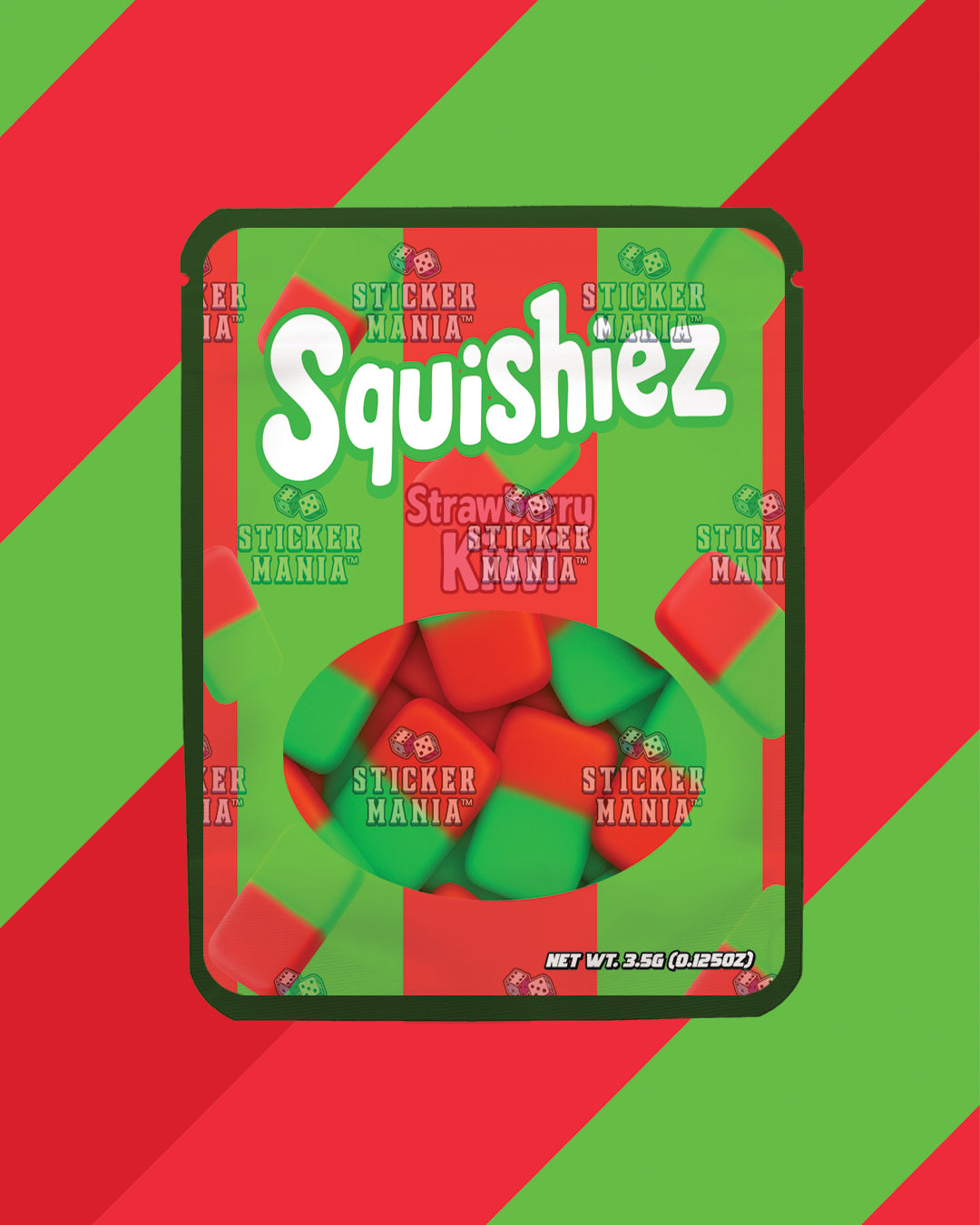 Squishiez Strawberry Kiwi | Pre-Made Sticker Bag | 3.5g